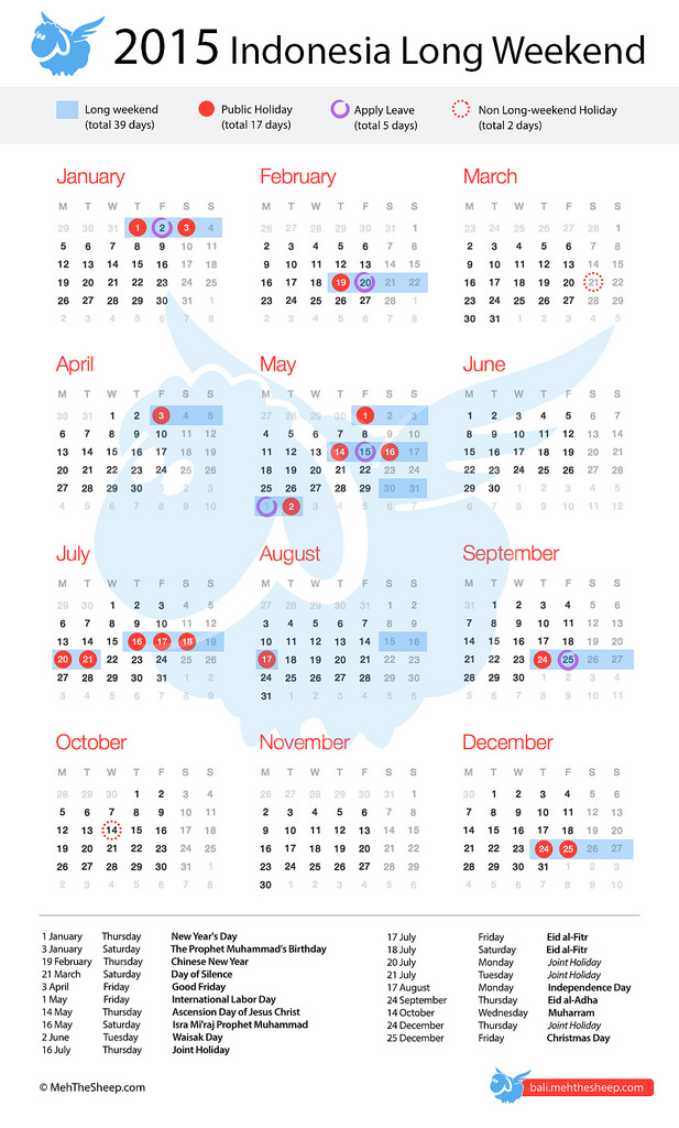 indonesian calendar long weekend