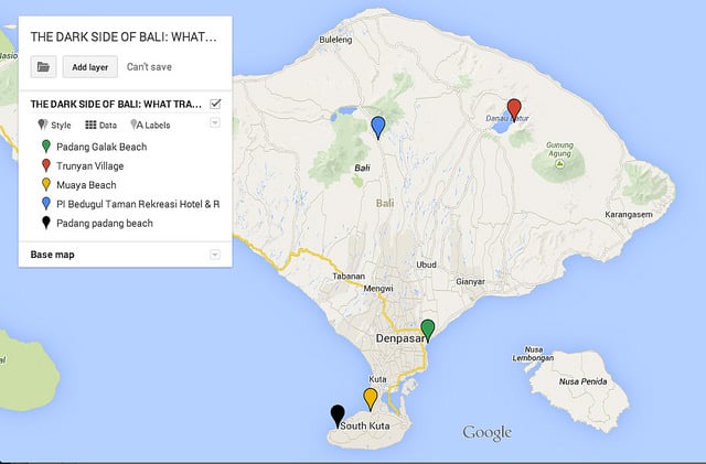 scary bali map