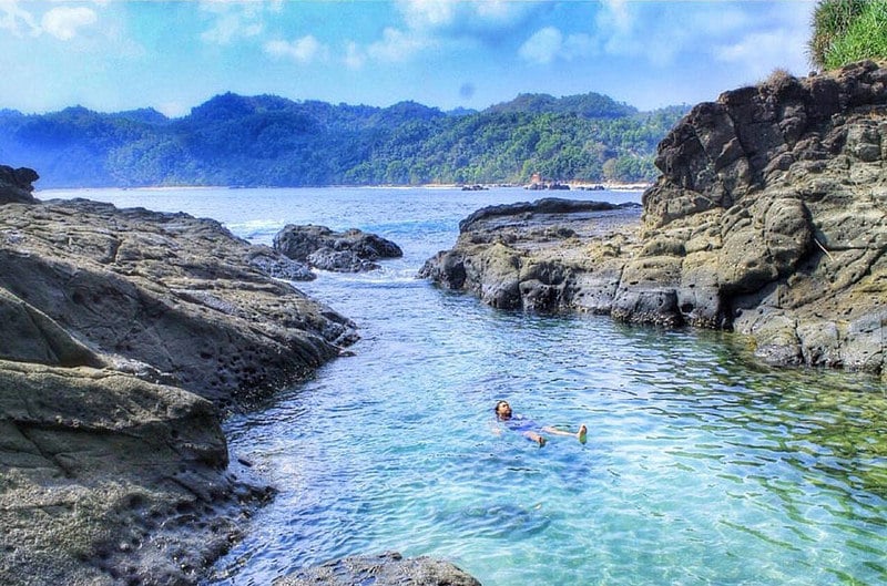 Wedi Ombo Beach Swimming Man