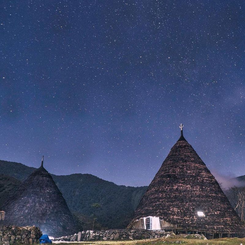 Wae Rebo village at night
